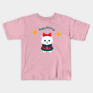 Happy holidays cat Kids T-Shirt